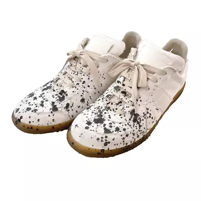Maison Margiela Replica Sneaker Paint Splatter White Black Used • $269