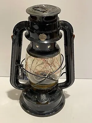Vintage Lamplight Farms Black Metal Oil Lantern W/ Battery Operated Lights 10” • $20