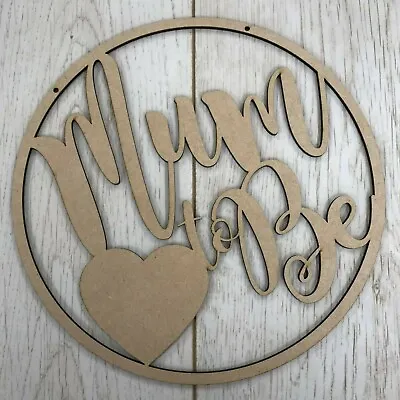 Mum To Be Wooden Name Hoop Wreath - Plaque Baby Shower - Personalised  • £4.95