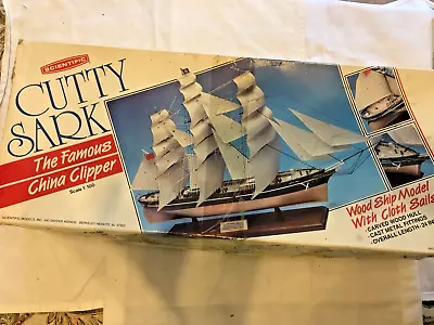 Scientific Cutty Sark 23  Long With Cloth Sails Wood Ship Model Kit 163 • $22.99