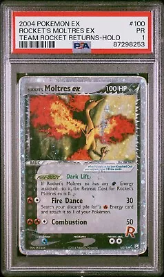 Rocket's Moltres EX Team Rocket Returns 100/109 Holo Rare EX PSA 1 • $119.99