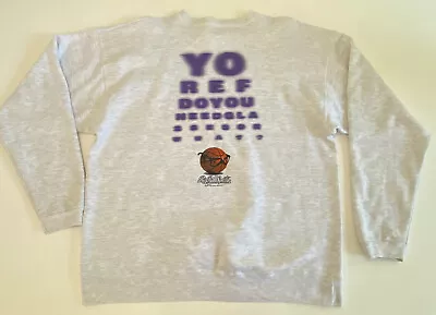 Vintage 1994 BASKETBALL Yo REF Big Ball Sports Gray Crewneck Sweatshirt XXL • $22