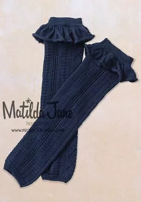 Matilda Jane Girl's Julep Leg Warmers Dark Blue Navy OS NWT New • $16.50