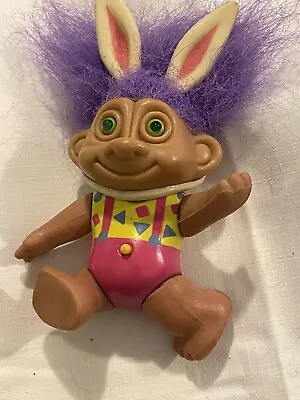 EASTER TROLL Soma  - Bunny Ears Posable Arms And Legs 1992 -eyes Don’t Work Cute • $8