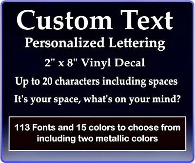 $2.25 • Buy Custom Text Vinyl Decal Personalized Lettering Window Laptop Yeti Cup Sticker 