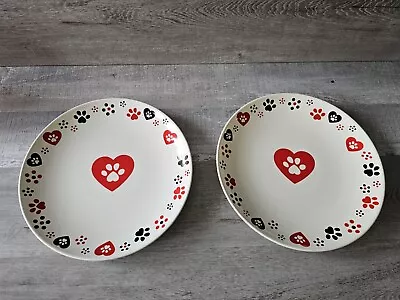 New Temp-tations Seasonal Dinner Plates 10.5  Pawfetti Set Of 2 Handpainted • $51.55