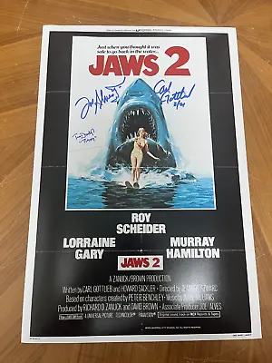 * JAWS 2 * Signed 12x18 Poster * CARL GOTTLIEB JOE ALVES & TOM DUNLOP * 6 • $217.98