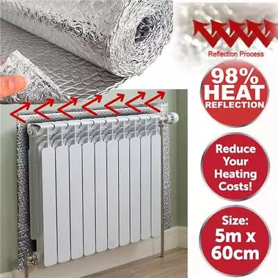 Radiator Heat Reflection Insulation Foil Save Money Energy Reflective Insulation • £39.99