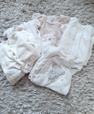 £9.99 • Buy Mothercare, George Etc Sleepsuits X5 Newborn /0-3 Months Neutral Unisex Fleece