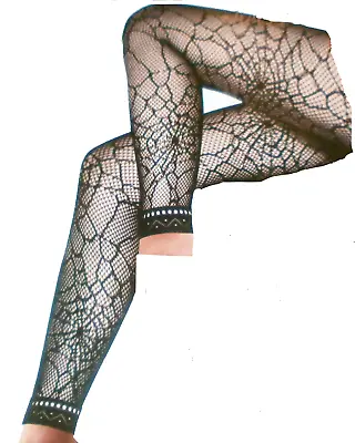 £4.95 • Buy Black Fishnet Spider Web HALLOWEEN OUTFIT Footless Tights Cosplay Rock Emo Goth