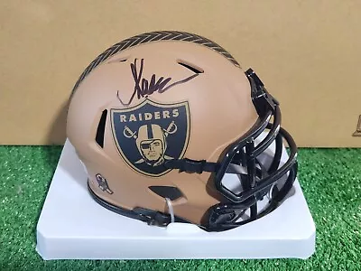 MARCUS ALLEN Autographed RAIDERS Salute To Service 2 Mini Helmet Beckett COA • $250