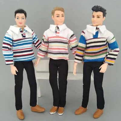 1:6 Boy Doll Clothes For Ken Doll Outfits Striped Shirt & Trousers Pants Clothes • £3.35