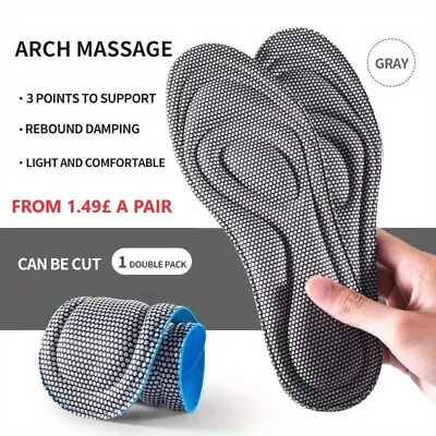 Memory Foam Orthopaedic Massage Insoles For Shoes Women Men Sports 5D • £3.29