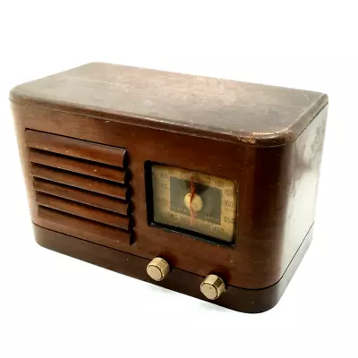 VINTAGE 1939 G.E. Model #HJ-514 5 Tube AM Radio Wood~POWERS ON • $80