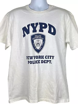 NYPD Vintage Fruit Of The Loom White T-Shirt Large 90's Cotton • $10