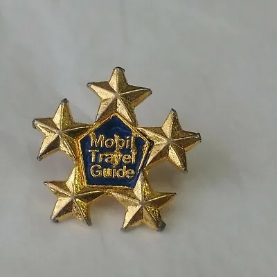 Mobil Travel Guide 5 Star Lapel Hat Jacket Pin Hotel Restaurant Ratings • $9.45