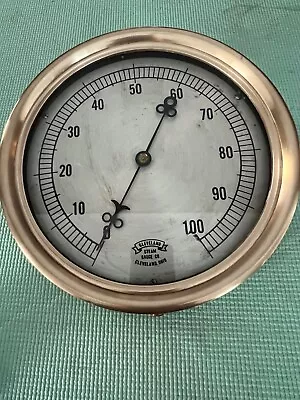 Antique Brass 12“ Cleveland Steam Gauge 100 Psi Railroad Maritime Steampunk • $299.99