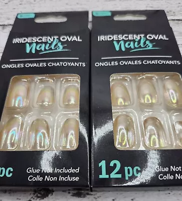 ~bundle~ 2 Sets B-color Iridescent Oval Almond Press-on Nails Bnip Super Cute :) • $8