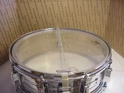 Vintage Pearl Chrome Over Steel Snare Drum 10 Lug 1 Head Has Tape On It • $45