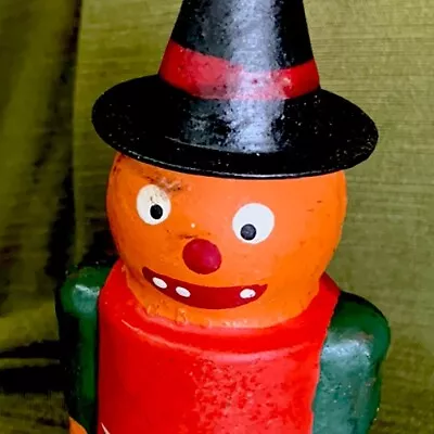 Vintage Germany Halloween Pumpkin Man  Paper Mache Candy Container • $89