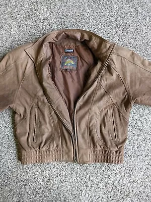 Wilsons Adventure Bound Jacket Suede Leather Bomber VTG Thinsulate Brown Mens L • $32.99