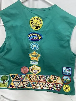 Vintage Girl Scouts Vest Large Patches Metal Pins • $10