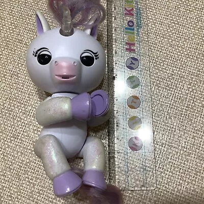 $19.95 • Buy White Lilac Glitter  Unicorn Fingerling Colour Changing Horn 13cm