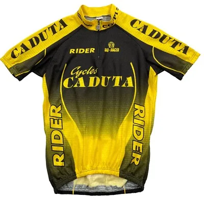 Bio Racer Caduta Fausto Coppi Rider Yellow Cycling Bike Jersey Men's Medium M • $14.30