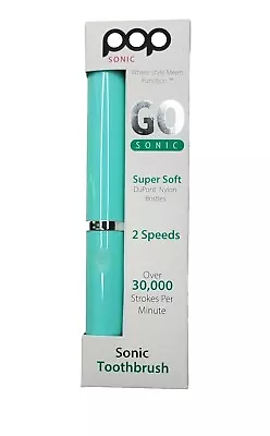 Pop Sonic Go Sonic Portable Toothbrush Pastel Green 2 Speeds W/  2 Minute Timer  • $10