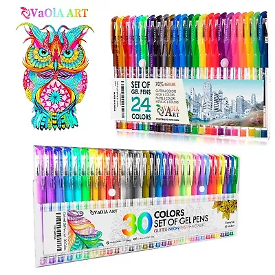 Gel Pens 2 Sets With 54 Colors 24 Pens Set And 30 Pens Set Adult Coloring Books • $17.99