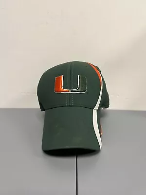 Nike University Of Miami Hurricanes Hat Cap Adult Size OSFA Legacy91 Logo Swoosh • $17.88