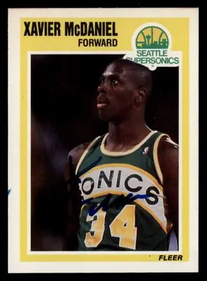 1989-90 Fleer Xavier McDaniel Auto Seattle SuperSonics #148 • $7