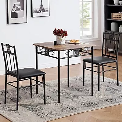  Small Dining Table Set For 2 3 Piece Kitchen Bar Dinette Square With PU  • $128.72