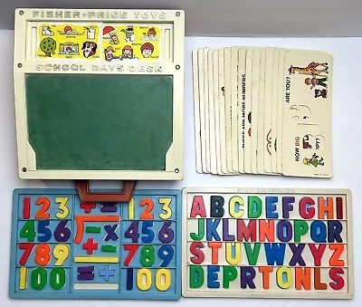 Fisher Price School Days Desk Magnetic Letters Numbers Cards #176 Vintage 1972 • $20