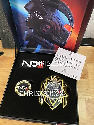 Mass Effect Premium Box Pin Shepard Medal Honor Badge Gold Coin N7 Helmet Figure • $79.99