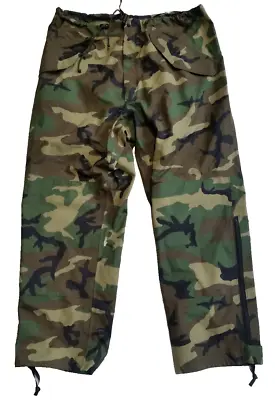 US Military Goretex ECWCS Extended Cold Pants Trousers Woodland Camo Large Long • $65