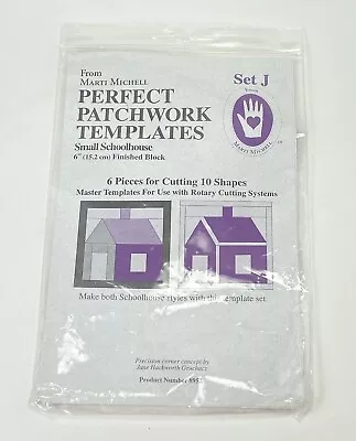 Marti Michell PERFECT PATCHWORK TEMPLATES Set J For 6  Schoolhouse Quilt Block • $10