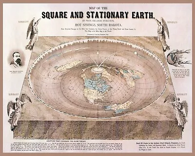 10108.Decoration Poster.Wall Art.Home Room.Flat Earthers World Map.Square Earth • $19