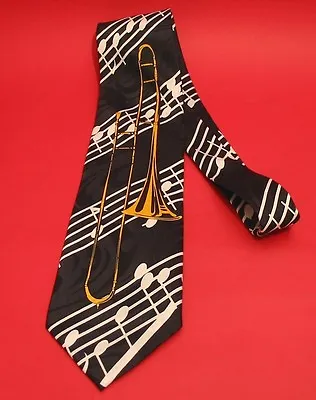 $17.09 • Buy Trombone Design Men's Tie Music Teacher Brass Band Musician Xmas Music Gift NEW