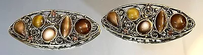 Vintage Musi Multi Brown Bead Shoe Clips • $22.49