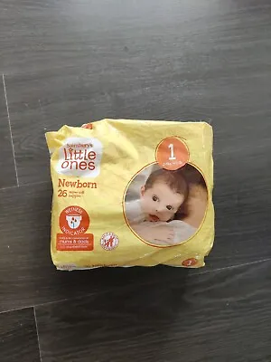 £0.99 • Buy Sainsbury's Little Ones Newborn 12 Nappies + Eco By Naty Nappies 