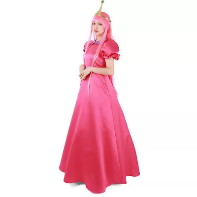 $34.44 • Buy Adventure Time Princess Bubblegum Cosplay Costume Dress With Crown