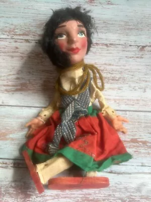 Vintage Marionette Puppet Mexican Senorita Papier Mache Doll 14 In • $20