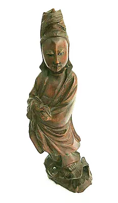 $74.20 • Buy Old Carved Boxwood Kwan / Quan Yin Statue Figurine