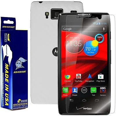 ArmorSuit MilitaryShield Motorola Droid Razr Maxx HD Screen + White Carbon Fiber • $18.45