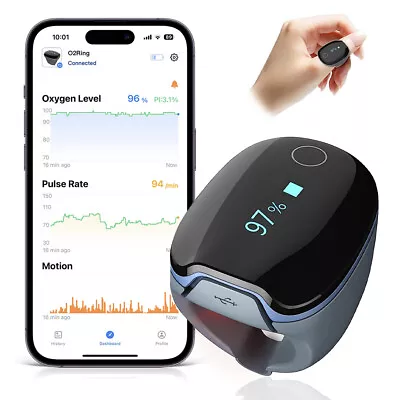 O2 Ring O2Ring Medical-Grade Oxygen Heart Rate Monitor Sleep Apnea Test Oximeter • $225