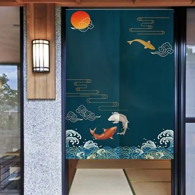 Japanese Noren Crane Door Curtain Cotton Linen Home Restaurant Room Divider • $30.90