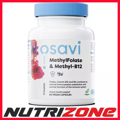 Osavi MethylFolate & Methyl-B12 Metabolism & Immune Support - 60 Vegan Caps • £10.20