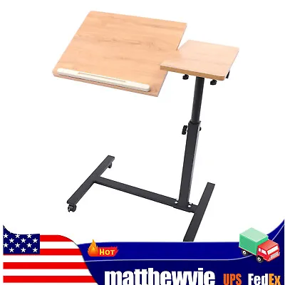 Home Office Laptop Desk Rolling Adjustable 360 Rotation Computer Mobile Stand • $55