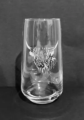 Highland Cow Engraved Tumbler Hi Ball Glass Gift • £9.95